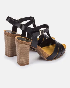 Outlet CARACAS-101 Heeled Sandal Black Heeled Sandals