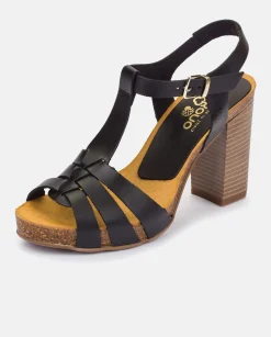 Outlet CARACAS-101 Heeled Sandal Black Heeled Sandals