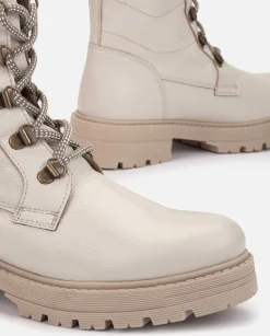 Discount Flat Ankle Boot BERNA-001 Beige Ankle Boots