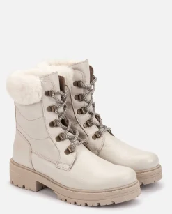 Discount Flat Ankle Boot BERNA-001 Beige Ankle Boots