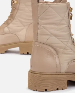 Hot Flat Ankle Boots BERNA-007 Beige Ankle Boots