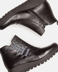 Cheap Flat Bootie ATENAS-033 Black Ankle Boots