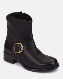 Best Flat Booty MONS-001 Black Ankle Boots