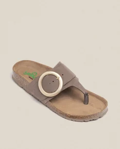Cheap Flat Sandal GRANADA-704 Brown Flat Sandals