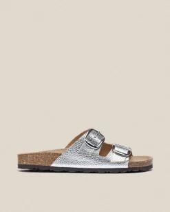 Best Flat Sandal GRANADA-700 Silver Flat Sandals