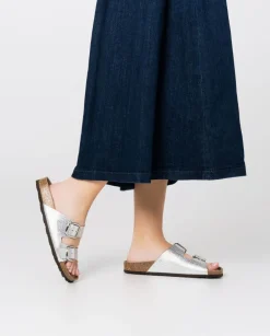 Best Flat Sandal GRANADA-700 Silver Flat Sandals