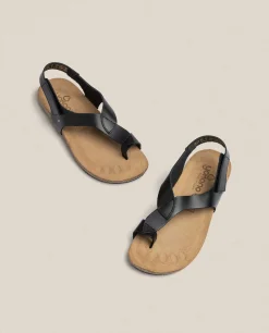 Cheap Flat Sandal IBIZA-174 Black Flat Sandals