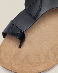 Cheap Flat Sandal IBIZA-174 Black Flat Sandals