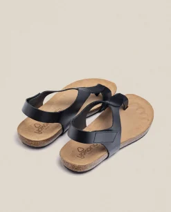Cheap Flat Sandal IBIZA-174 Black Flat Sandals