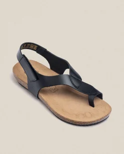 Cheap Flat Sandal IBIZA-174 Black Flat Sandals