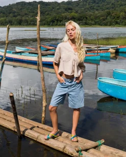 Best Flat Sandal IBIZA-718 Blue Flat Sandals