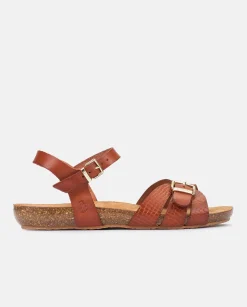 Cheap Flat Sandal IBIZA-185 Brown Flat Sandals