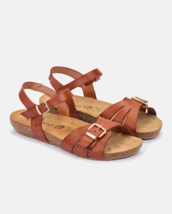 Cheap Flat Sandal IBIZA-185 Brown Flat Sandals