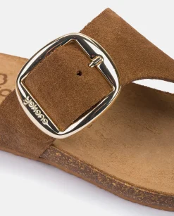 Cheap Flat Sandal IBIZA-205 Brown Flat Sandals