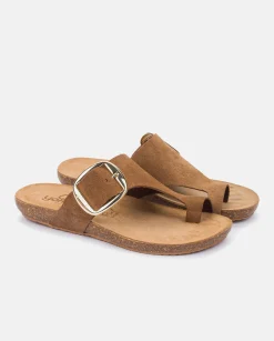 Cheap Flat Sandal IBIZA-205 Brown Flat Sandals
