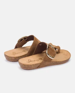 Cheap Flat Sandal IBIZA-205 Brown Flat Sandals