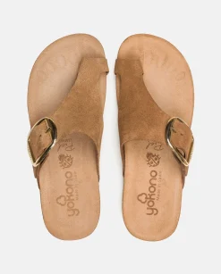 Cheap Flat Sandal IBIZA-205 Brown Flat Sandals