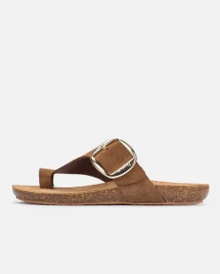 Cheap Flat Sandal IBIZA-205 Brown Flat Sandals