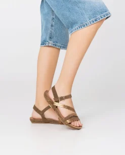 Best Flat Sandal IBIZA-176 Brown Flat Sandals