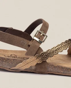 Best Flat Sandal IBIZA-176 Brown Flat Sandals