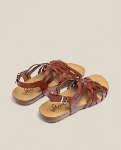 Cheap Flat Sandal IBIZA-175 Brown Flat Sandals