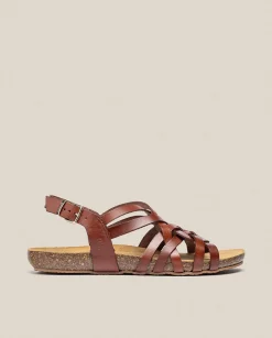 Cheap Flat Sandal IBIZA-175 Brown Flat Sandals
