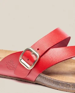 Store Flat Sandal IBIZA-013 Red Flat Sandals