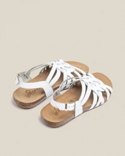 Online Flat Sandal IBIZA-175 White Flat Sandals