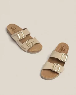 Fashion Flat Sandal JERBA-136 Beige Flat Sandals