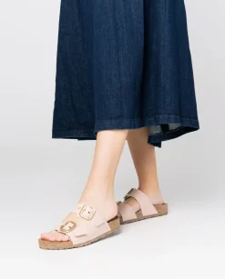 Discount Flat Sandal JERBA-136 Beige Flat Sandals