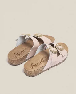 Discount Flat Sandal JERBA-136 Beige Flat Sandals
