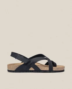 Discount Flat Sandal JERBA-718 Black Flat Sandals
