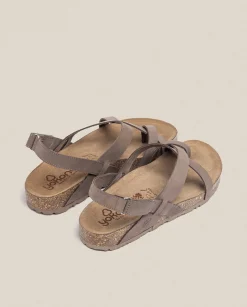 Discount Flat Sandal JERBA-718 Brown Flat Sandals