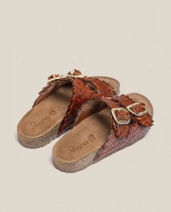 Cheap Flat Sandal JERBA-143 Brown Flat Sandals