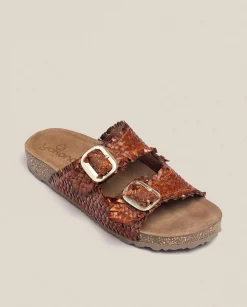 Cheap Flat Sandal JERBA-143 Brown Flat Sandals