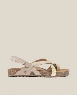 Sale Flat Sandal JERBA-718 Gold Flat Sandals