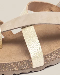 Sale Flat Sandal JERBA-718 Gold Flat Sandals