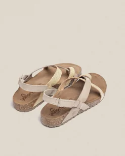 Sale Flat Sandal JERBA-718 Gold Flat Sandals