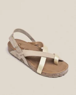 Sale Flat Sandal JERBA-718 Gold Flat Sandals