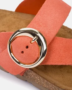 Cheap Flat Sandal JERBA-113 Red Flat Sandals