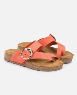Cheap Flat Sandal JERBA-113 Red Flat Sandals
