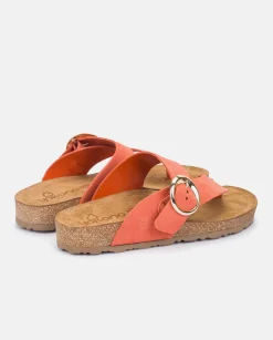 Cheap Flat Sandal JERBA-113 Red Flat Sandals