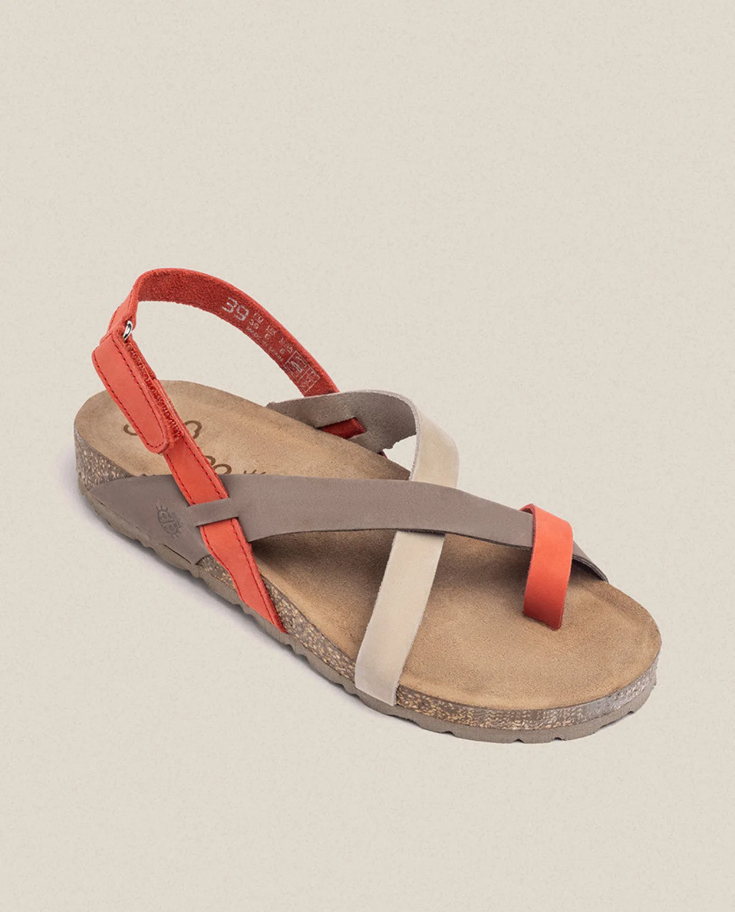 Shop Flat Sandal JERBA-718 Red Flat Sandals