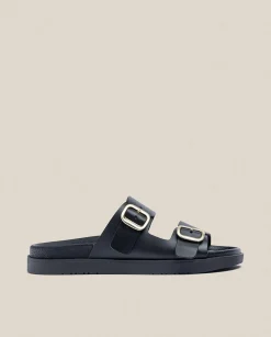 Cheap Flat Sandal MORENA-004 Black Flat Sandals