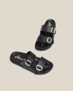 Cheap Flat Sandal MORENA-004 Black Flat Sandals