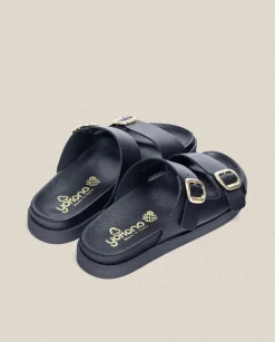 Cheap Flat Sandal MORENA-004 Black Flat Sandals