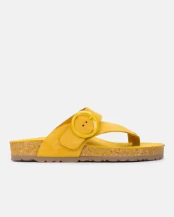 Best Sale Flat Sandal ROLAN-113 Yellow Flat Sandals