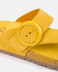 Best Sale Flat Sandal ROLAN-113 Yellow Flat Sandals