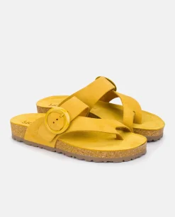 Best Sale Flat Sandal ROLAN-113 Yellow Flat Sandals