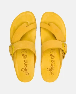 Best Sale Flat Sandal ROLAN-113 Yellow Flat Sandals